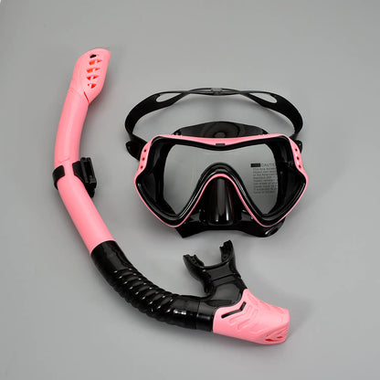 Adult Snorkeling Gear Set with Silicone Mask and Snorkel