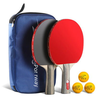 Table Tennis Paddle Set with Two Paddles and Balls