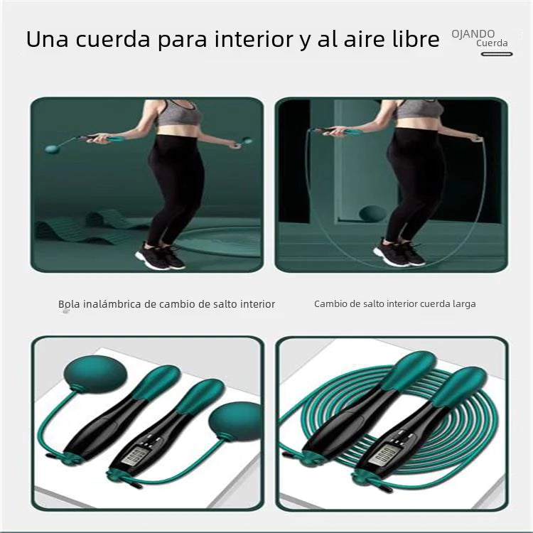 Smart Wireless Jump Rope with Weighted Ball and Counter