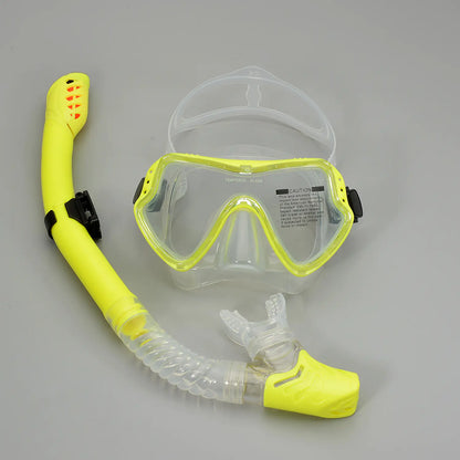 Adult Snorkeling Gear Set with Silicone Mask and Snorkel