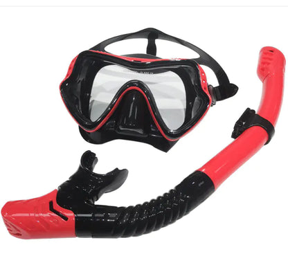 Adult Snorkeling Gear Set with Silicone Mask and Snorkel