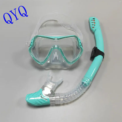 Adult Snorkeling Gear Set with Silicone Mask and Snorkel