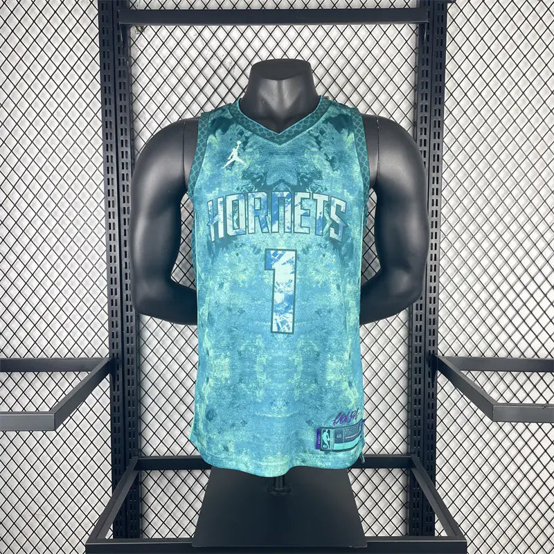 2023 Season Hornets #1 Ball Basketball Jersey