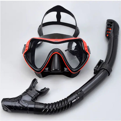Adult Snorkeling Gear Set with Silicone Mask and Snorkel