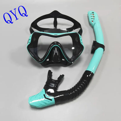 Adult Snorkeling Gear Set with Silicone Mask and Snorkel
