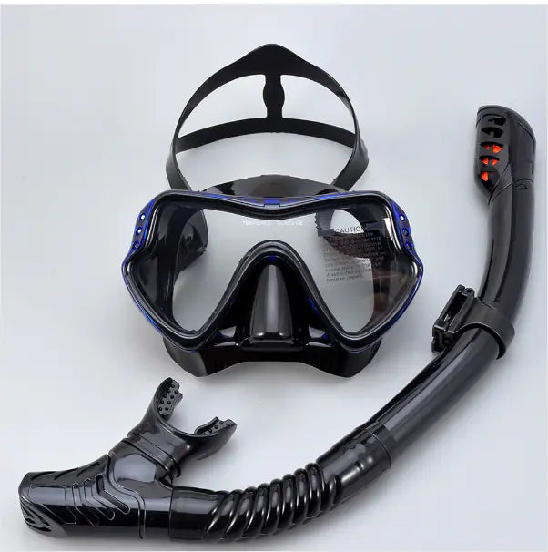 Adult Snorkeling Gear Set with Silicone Mask and Snorkel