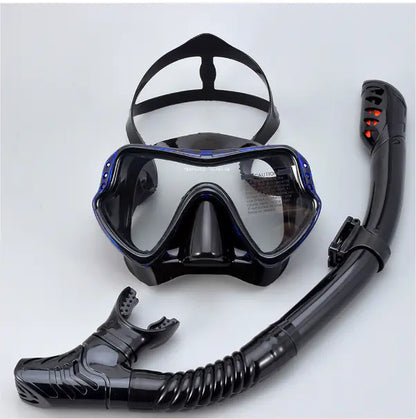 Adult Snorkeling Gear Set with Silicone Mask and Snorkel