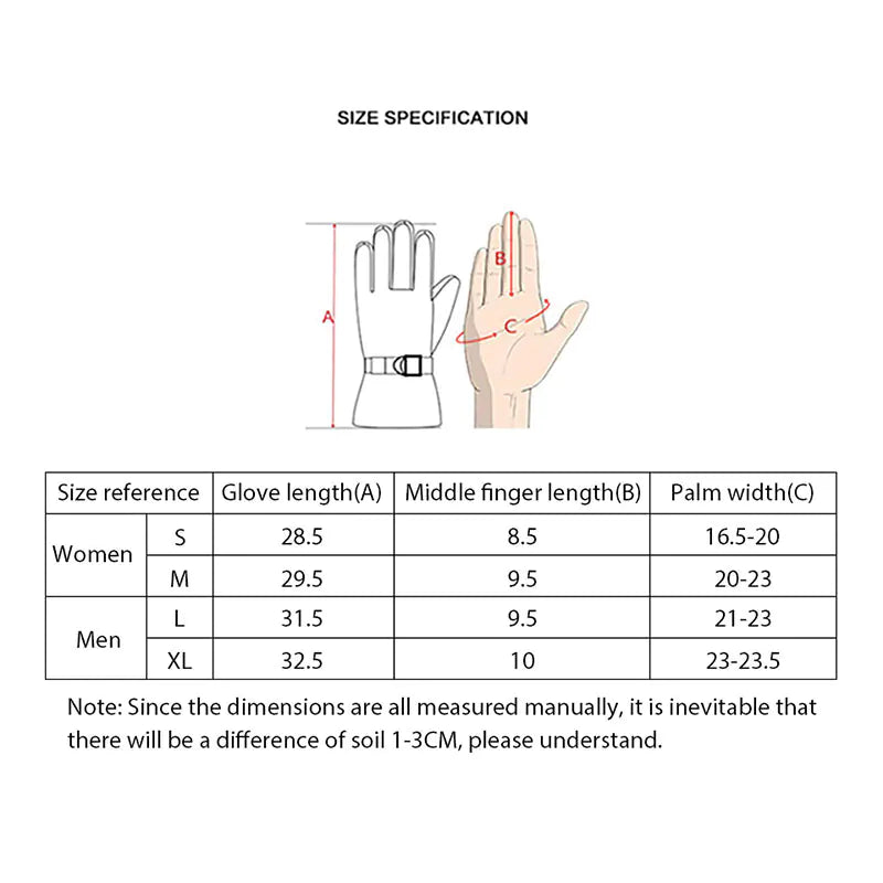 Windproof Waterproof Touch-Screen Ski Gloves for Men & Women