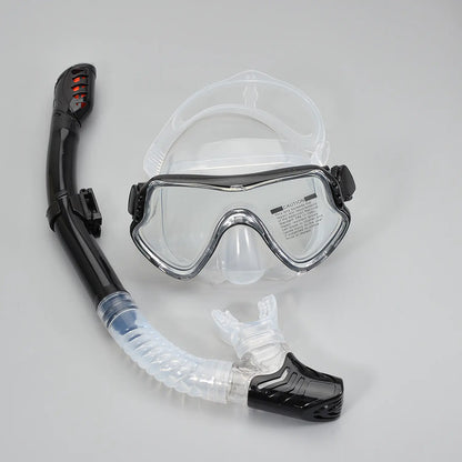 Adult Snorkeling Gear Set with Silicone Mask and Snorkel