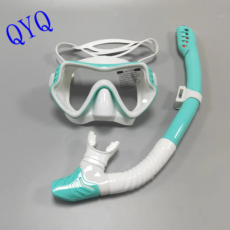 Adult Snorkeling Gear Set with Silicone Mask and Snorkel