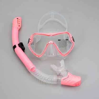 Adult Snorkeling Gear Set with Silicone Mask and Snorkel