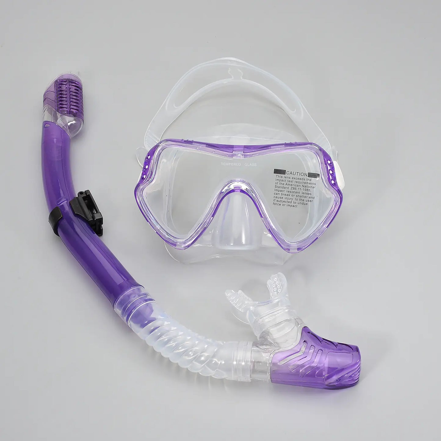 Adult Snorkeling Gear Set with Silicone Mask and Snorkel
